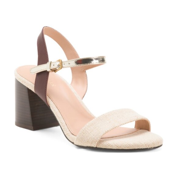 COLE HAAN Leather Josie Block Heel Sandals - Picture 1 of 6